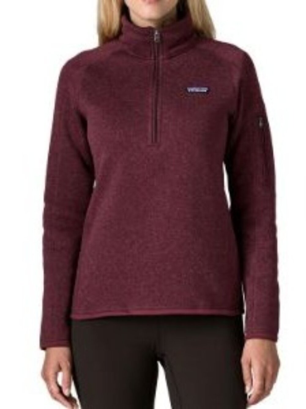 Patagonia Better Sweater Size Medium 1/4 Zip Up Women's Knit Pullover EUC Berry